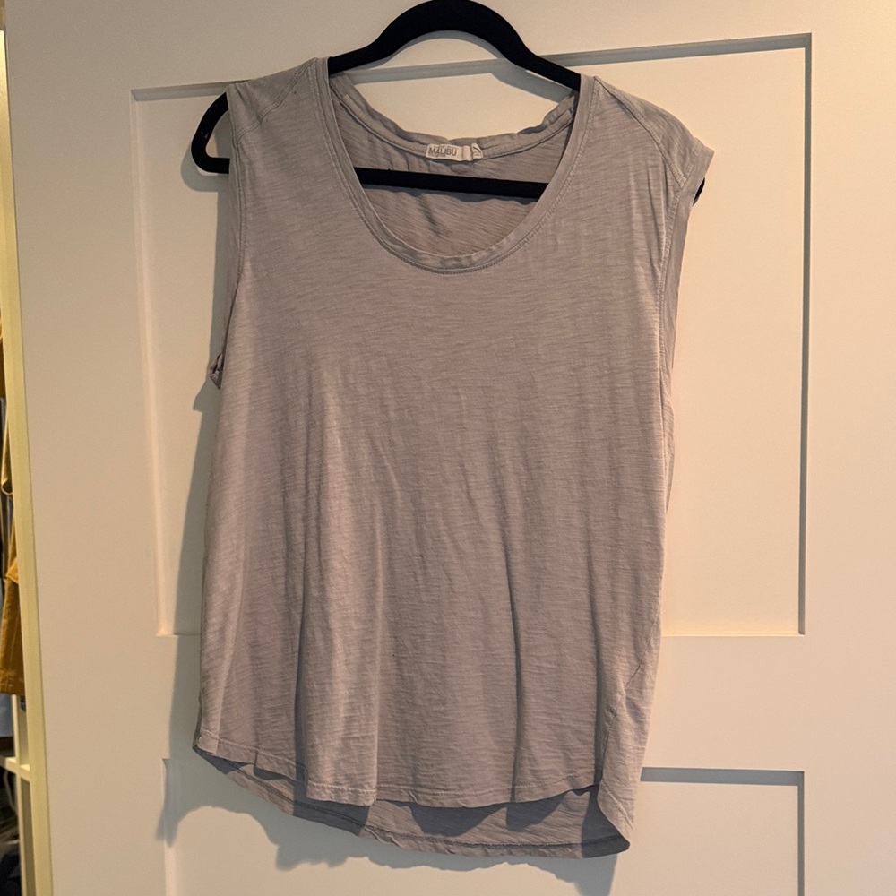 Barefoot Dreams Light Blueish Gray Muscle Tee